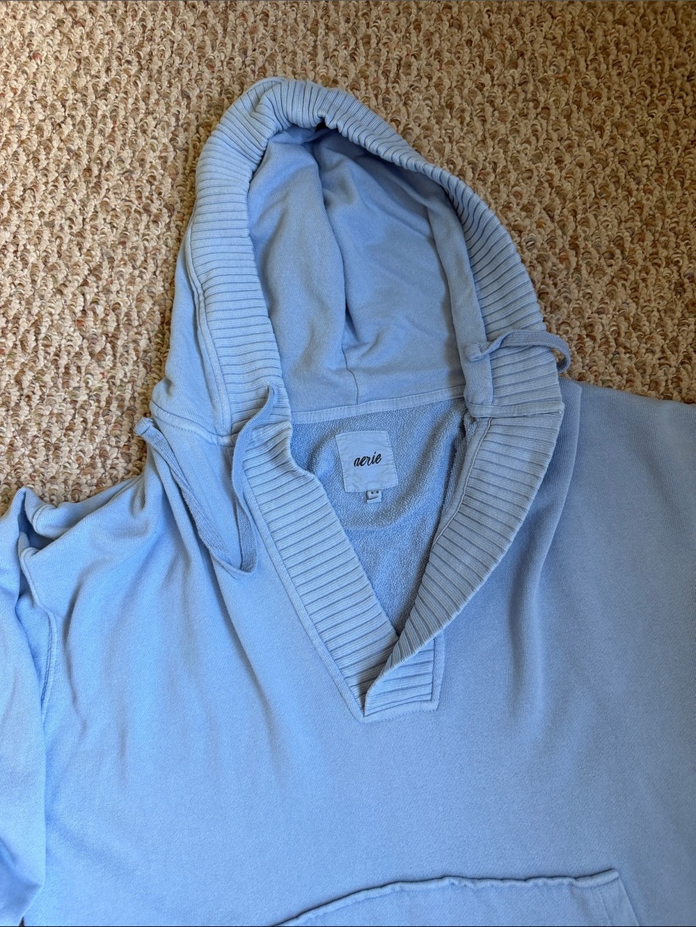 Aerie American Eagle Oversized Deep V Neck Hoodie Medium - Picture 3 of 4
